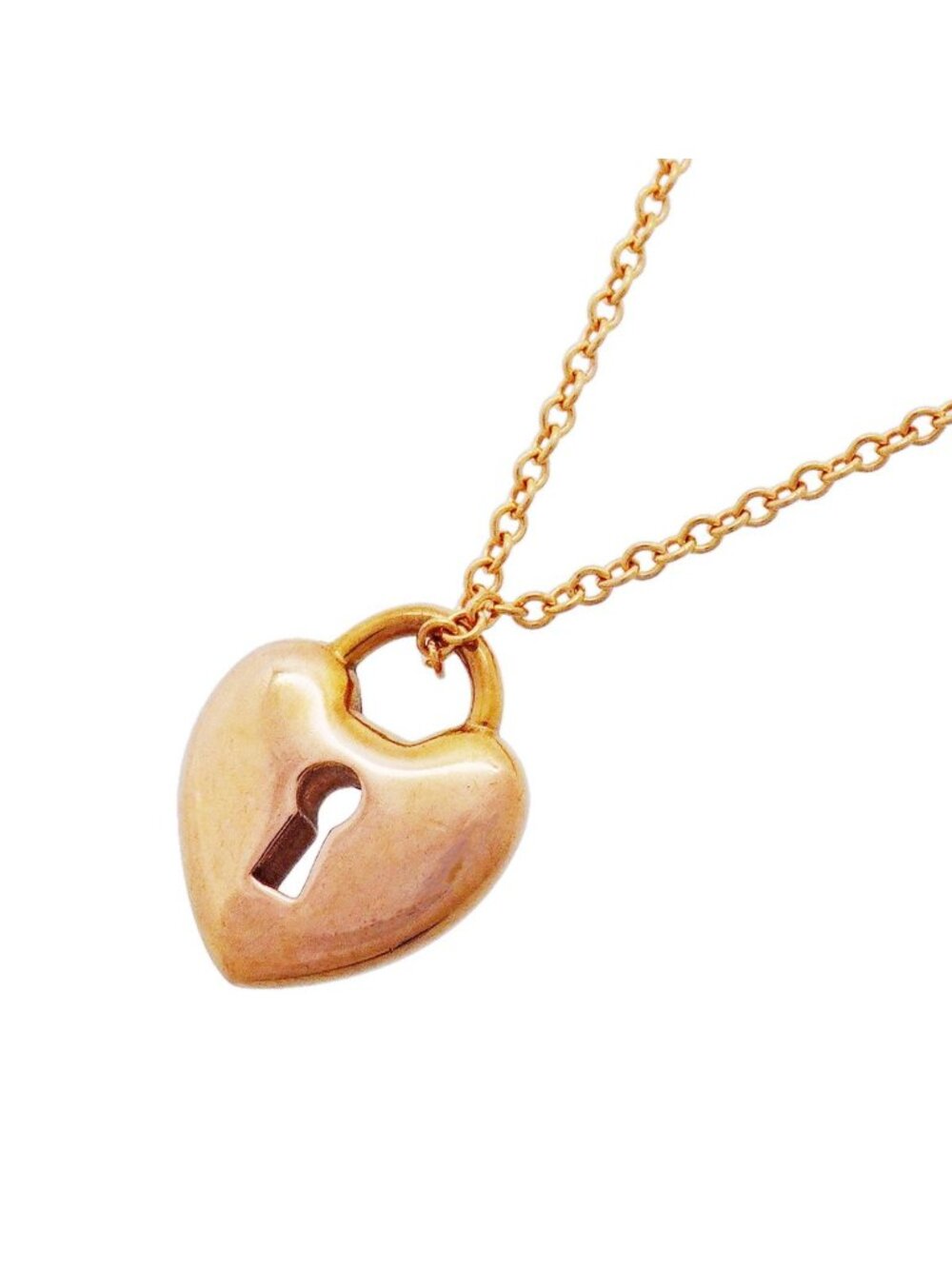 Tiffany & Co Necklace Heart Lock 18k Pink Gold